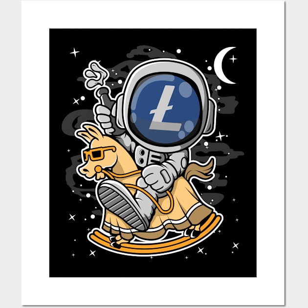 Astronaut Horse Litecoin LTC Coin To The Moon Crypto Token Cryptocurrency Blockchain Wallet Birthday Gift For Men Women Kids Wall Art by Thingking About